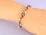 Colorful Glazed Charm Bracelet Titanium Stainless Steel B22038
