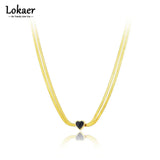 Double Layer Rhinestone Heart Pendant Necklace For Women