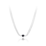 Double Layer Rhinestone Heart Pendant Necklace For Women