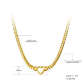 Heart Charm Twisted Chain Necklace for Women