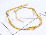 Heart Charm Twisted Chain Necklace for Women
