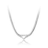 Heart Charm Twisted Chain Necklace for Women