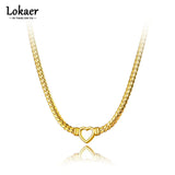 Heart Charm Twisted Chain Necklace for Women