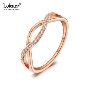 Geometric Cross Ring CZ Crystal Wedding Ring Stainless Steel Titanium R19084