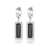 Geometric Square Hoop Earrings with Cubic Zirconia