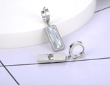 Geometric Square Hoop Earrings with Cubic Zirconia