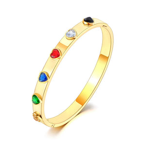 Titanium Stainless Steel Heart Bangles Bracelets For Women Girls