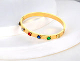 Titanium Stainless Steel Heart Bangles Bracelets For Women Girls