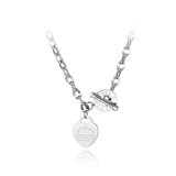 Heart Charm Pendant Necklace Love Bible Proverbs Stainless Steel N19085