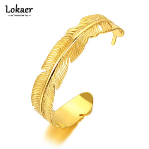 Bohemia Leaves Open Cuff Bracelet Bangle 18K Plated Jewelry