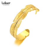 Bohemia Leaves Open Cuff Bracelet Bangle 18K Plated Jewelry