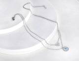 Double Layer Heart Turkey Eye Choker Necklace for Women