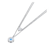 Double Layer Heart Turkey Eye Choker Necklace for Women