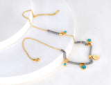 Opal Stone Charm Necklace for Women Girls
