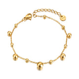 Titanium Stainless Steel Round Ball Charm Bracelets Women Bohemia Beach Party