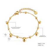 Titanium Stainless Steel Round Ball Charm Bracelets Women Bohemia Beach Party