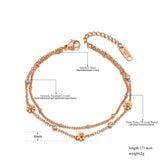Small Daisy Charm Bracelet Double Layer CZ Crystal Beach Jewelry