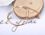 Rose Plated Thin Snake Chain Bracelet for Women - B18075