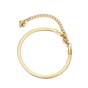 Rose Plated Thin Snake Chain Bracelet for Women - B18075