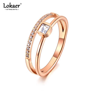 Titanium Stainless Steel CZ Crystal Anniversary Ring