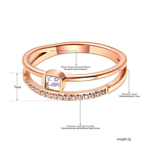 Titanium Stainless Steel CZ Crystal Anniversary Ring