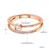 Titanium Stainless Steel CZ Crystal Anniversary Ring