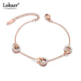 Titanium Stainless Steel Circle Charm Bracelet for Women Girls