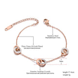 Titanium Stainless Steel Circle Charm Bracelet for Women Girls