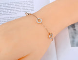 Titanium Stainless Steel Circle Charm Bracelet for Women Girls
