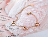 Titanium Stainless Steel Circle Charm Bracelet for Women Girls