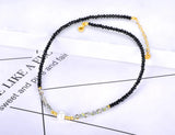Crystal Strand Necklace Titanium Stainless Steel Pearl Choker Necklaces