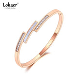 Crystal Cuff Bangle Bracelet Titanium Stainless Steel CZ