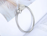 Titanium Steel Rhinestone Cuff Bracelet Bangle