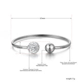 Titanium Steel Rhinestone Cuff Bracelet Bangle