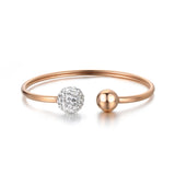Titanium Steel Rhinestone Cuff Bracelet Bangle