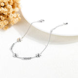 Titanium Steel Rose Plated Daisy Charm Bracelet