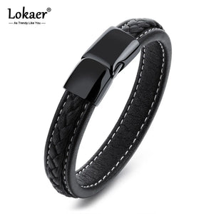 Stylish Leather Wrap Bracelet with Magnet Buckle Charm - OPH1101