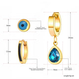 18K Plated Eyes Earrings Set CZ Crystal Jewelry