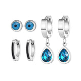 18K Plated Eyes Earrings Set CZ Crystal Jewelry