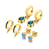 18K Plated Eyes Earrings Set CZ Crystal Jewelry