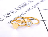 Mosaic CZ Crystal Love Heart Rings Stainless Steel R21032
