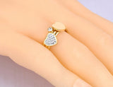Mosaic CZ Crystal Love Heart Rings Stainless Steel R21032