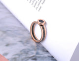Acrylic Roman Numerals Ring, Rose Plated Stainless Steel