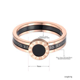 Acrylic Roman Numerals Ring, Rose Plated Stainless Steel