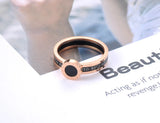 Acrylic Roman Numerals Ring, Rose Plated Stainless Steel