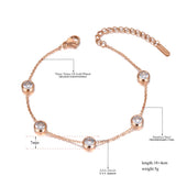 Bohemia Stainless Steel 5Pcs CZ Crystal Charm Bracelets For Women Girls