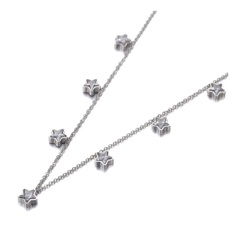 Bohemia Stainless Steel Love Star Choker Necklace