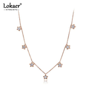 Bohemia Stainless Steel Love Star Choker Necklace