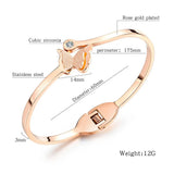 CZ Crystal Butterfly Charm Bracelet Stainless Steel Link Chain Birthday Gift