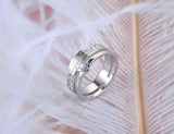 Rose Wedding Ring Stainless Steel Rhinestone Engagement R18049